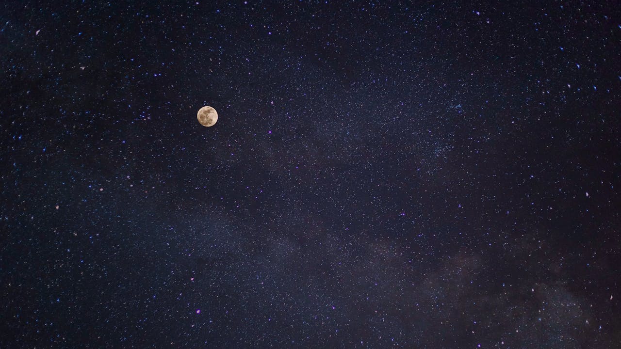 full moon and milky way photography