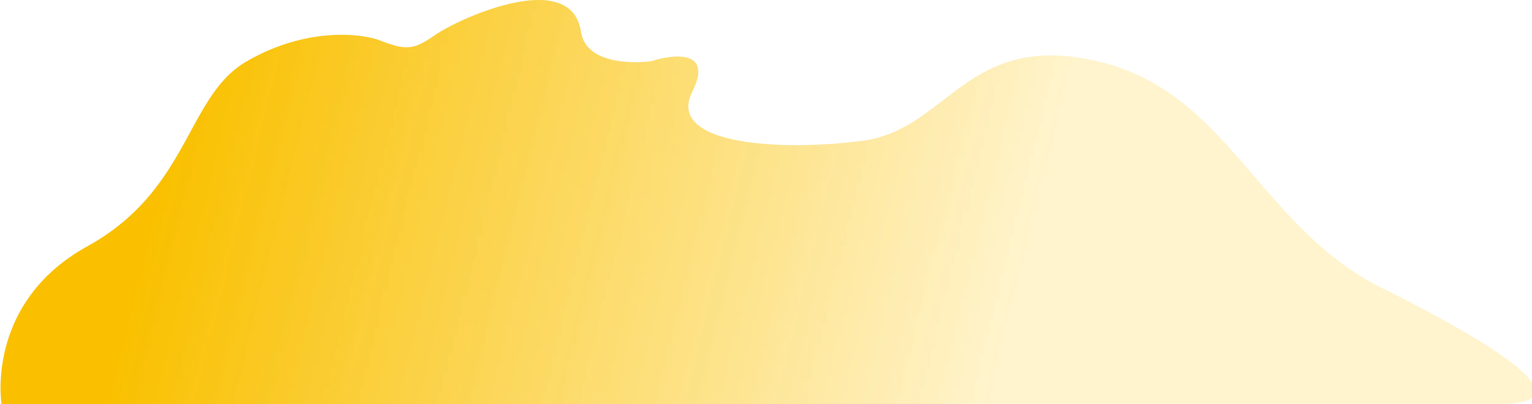 Abstract yellow gradient wave shape with smooth curves on a transparent background.