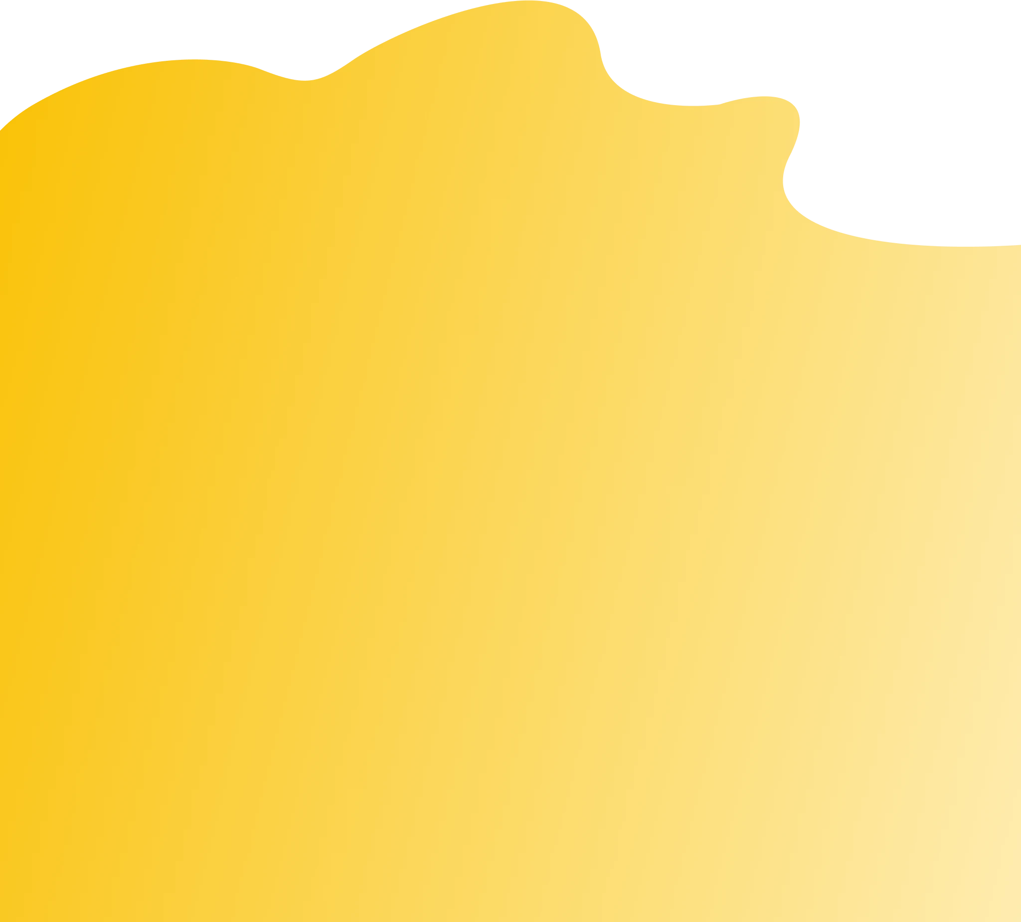 Abstract yellow fluid-like shape with a gradient from dark to light yellow on a transparent background.