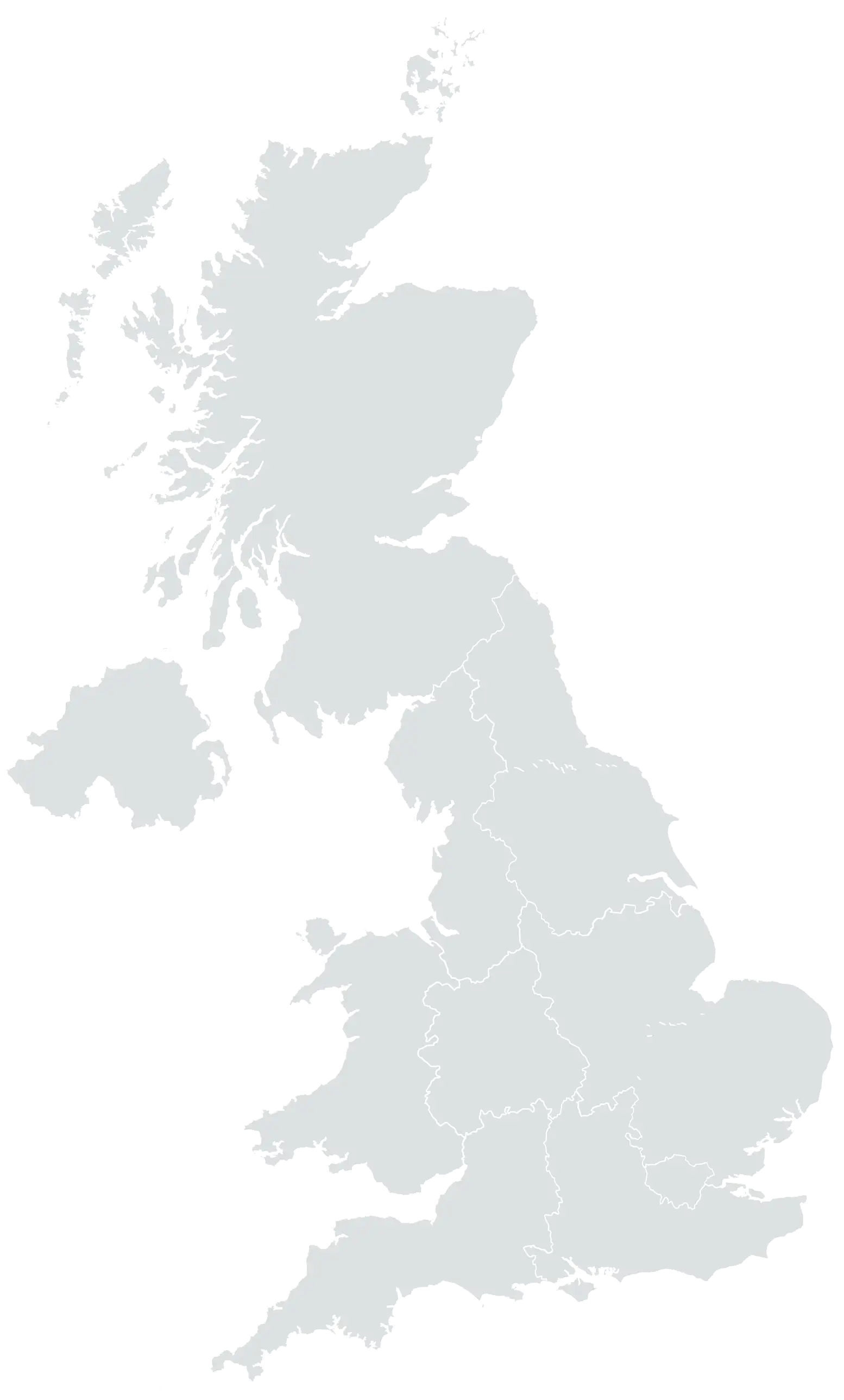 A greyscale map of the United Kingdom.