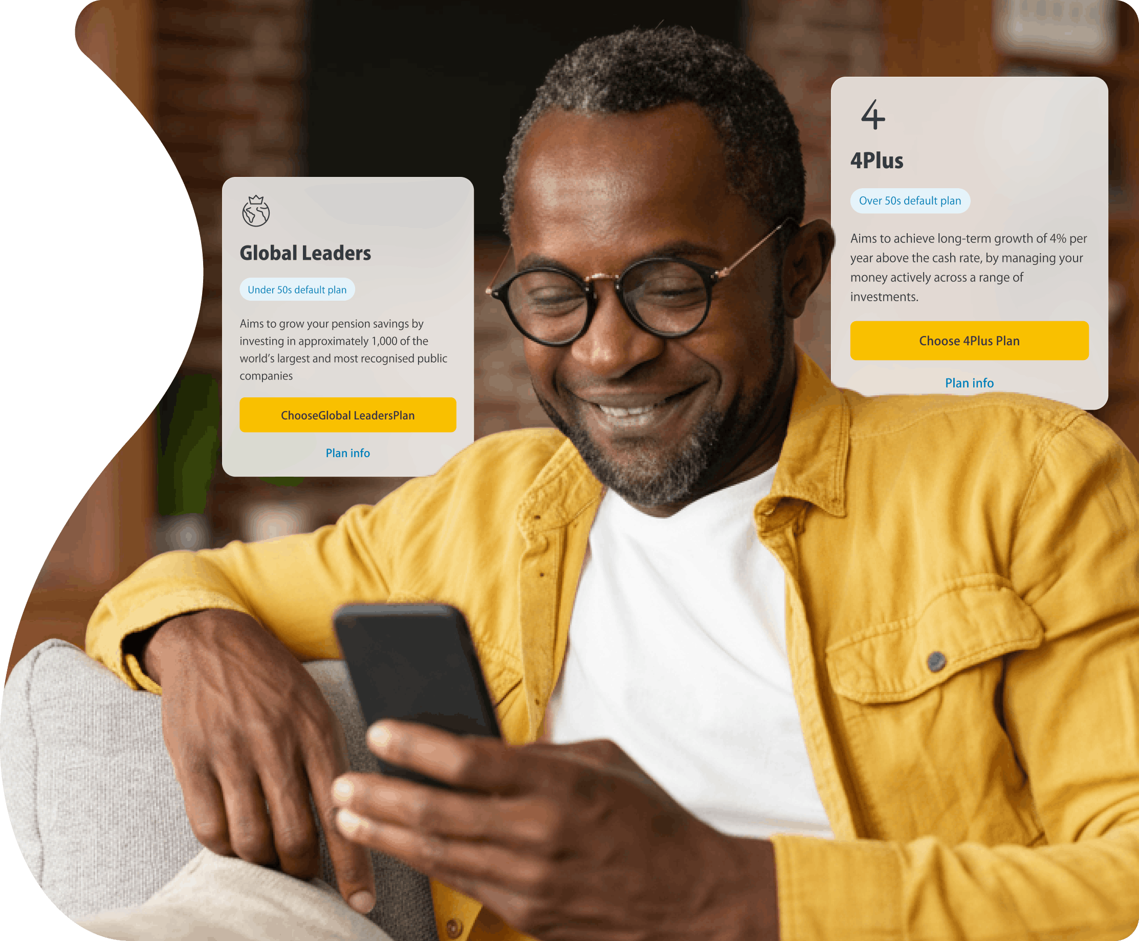 Two phones showing the pension dashboard with a notification indicating there are funds arriving soon