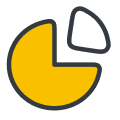 Four square calculator buttons with plus, minus, division, and multiplication symbols in yellow and grey.