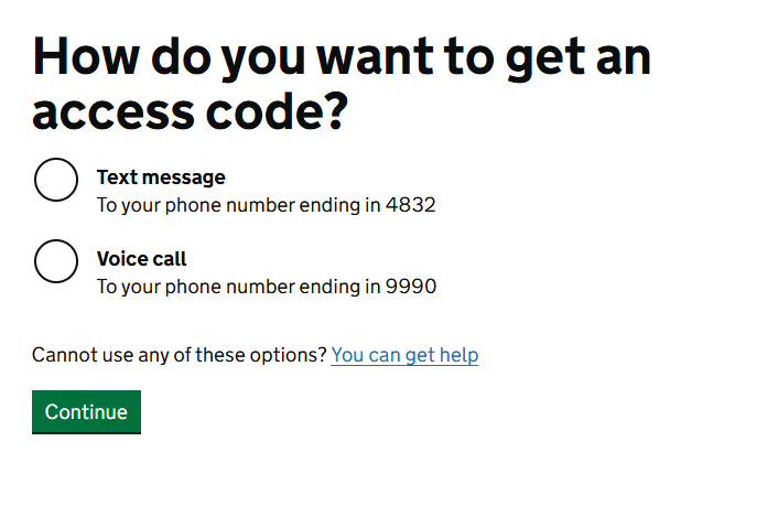 Requesting an access code
