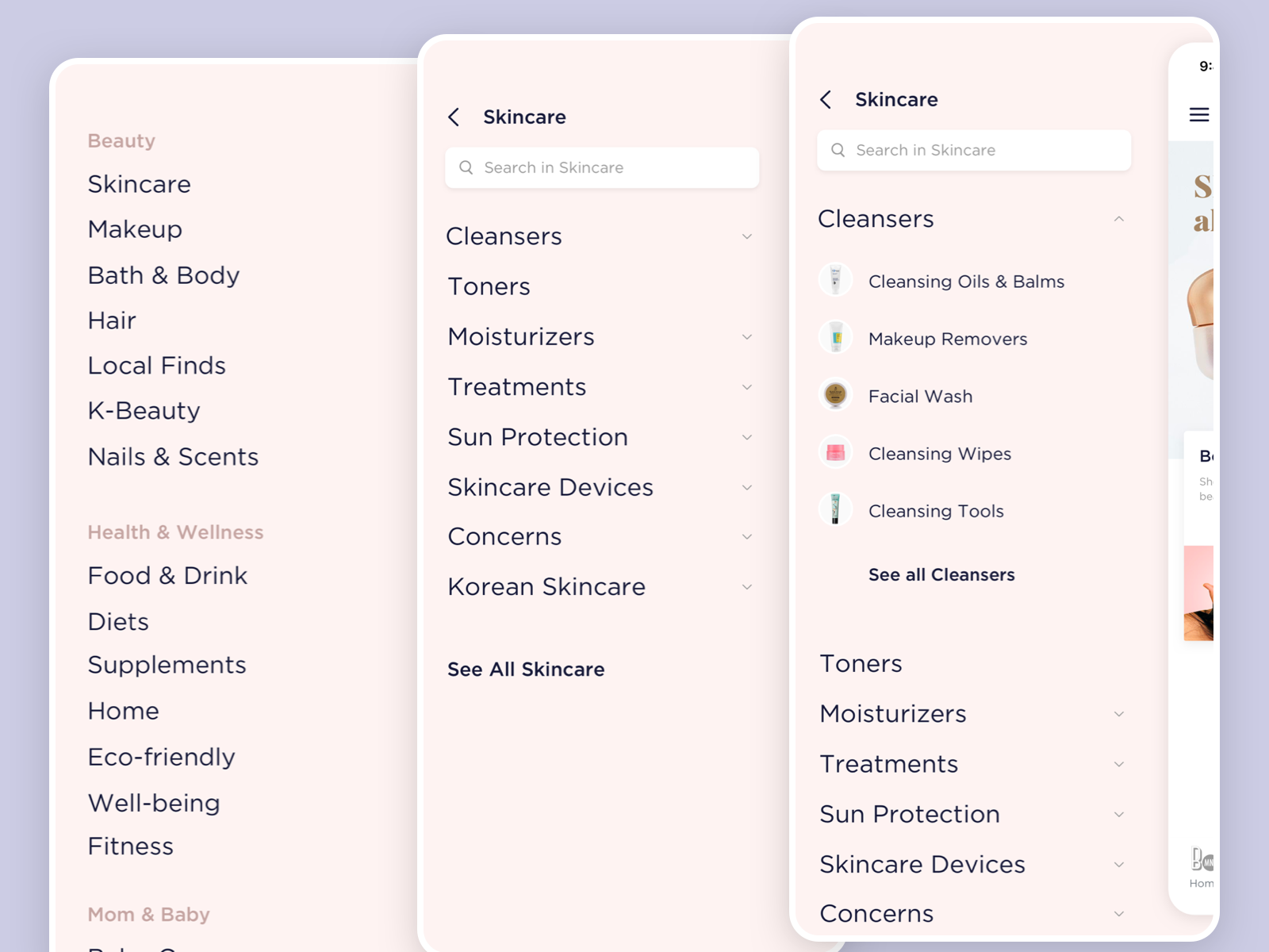 Navigation drawer interface