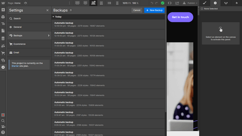 Backups - Webstudio X Webflow Template