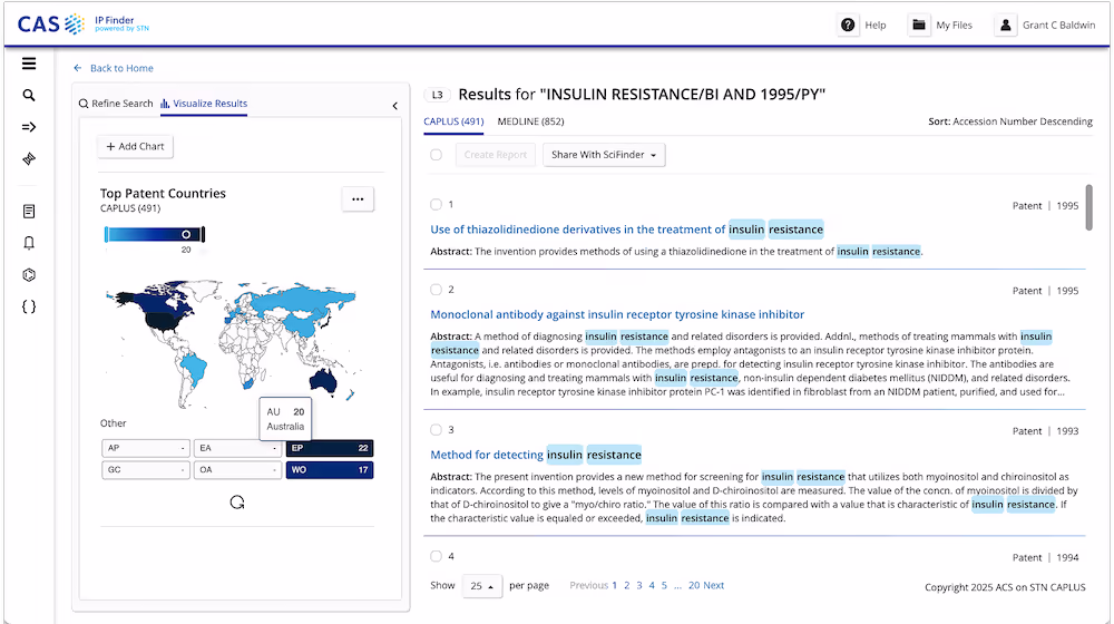CAS IP Finder results viewer screen displaying detailed results.