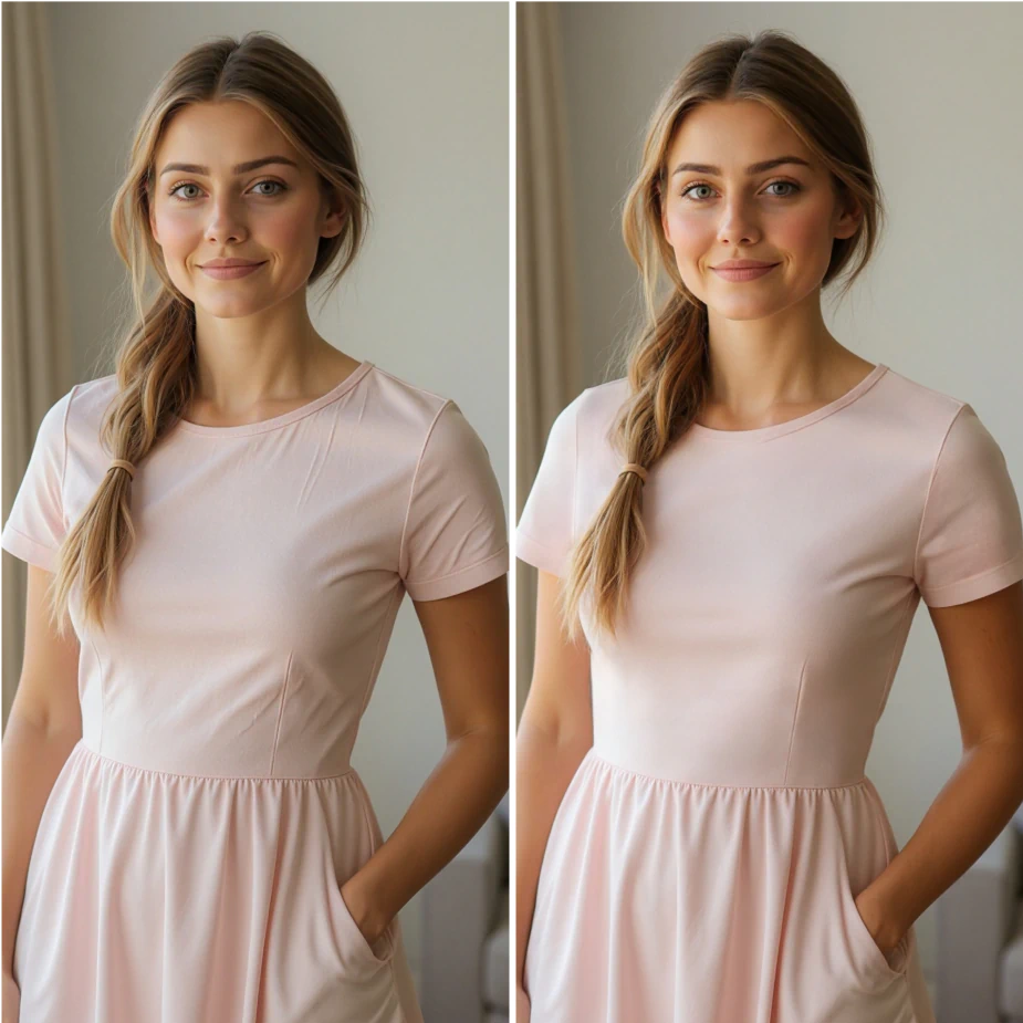 Remove wrinkles from clothes in photo