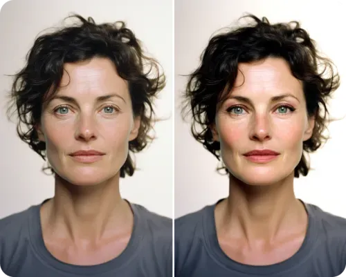 Retouch face with our retouching tools