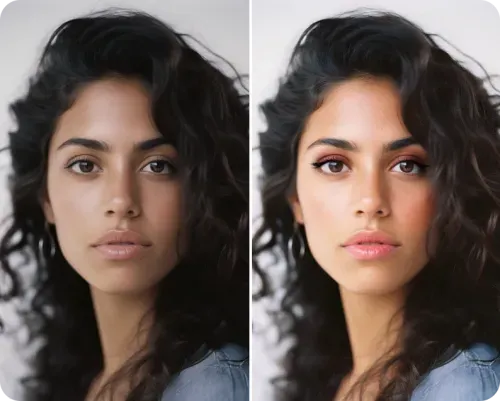The video enhancer increases video clarity for your facial features