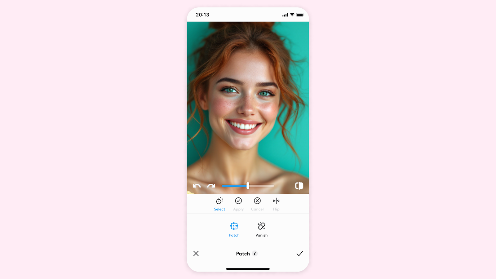 Add freckles to photo with Facetune tools