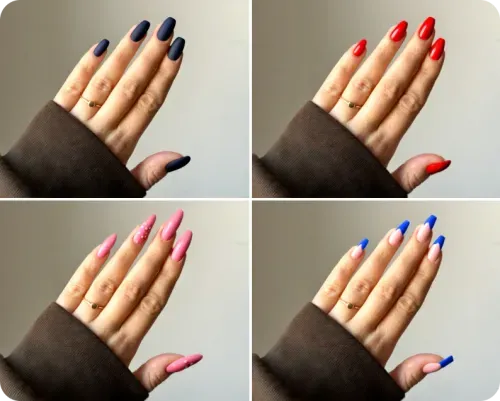 Try on different nail polishes and nail textures