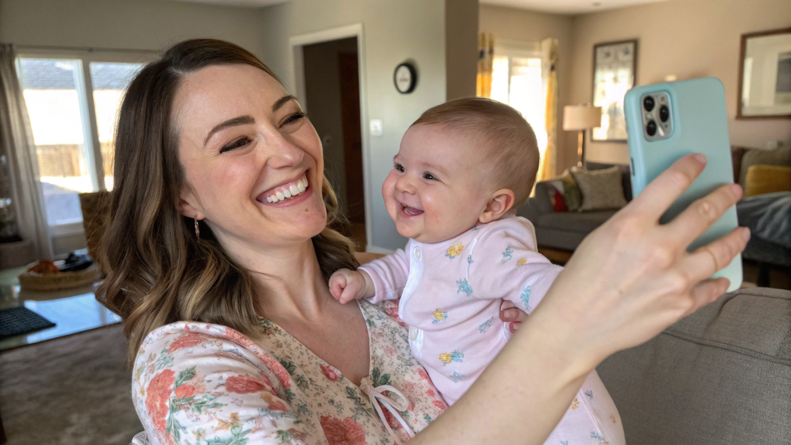 parent using Facetune app to edit baby photo