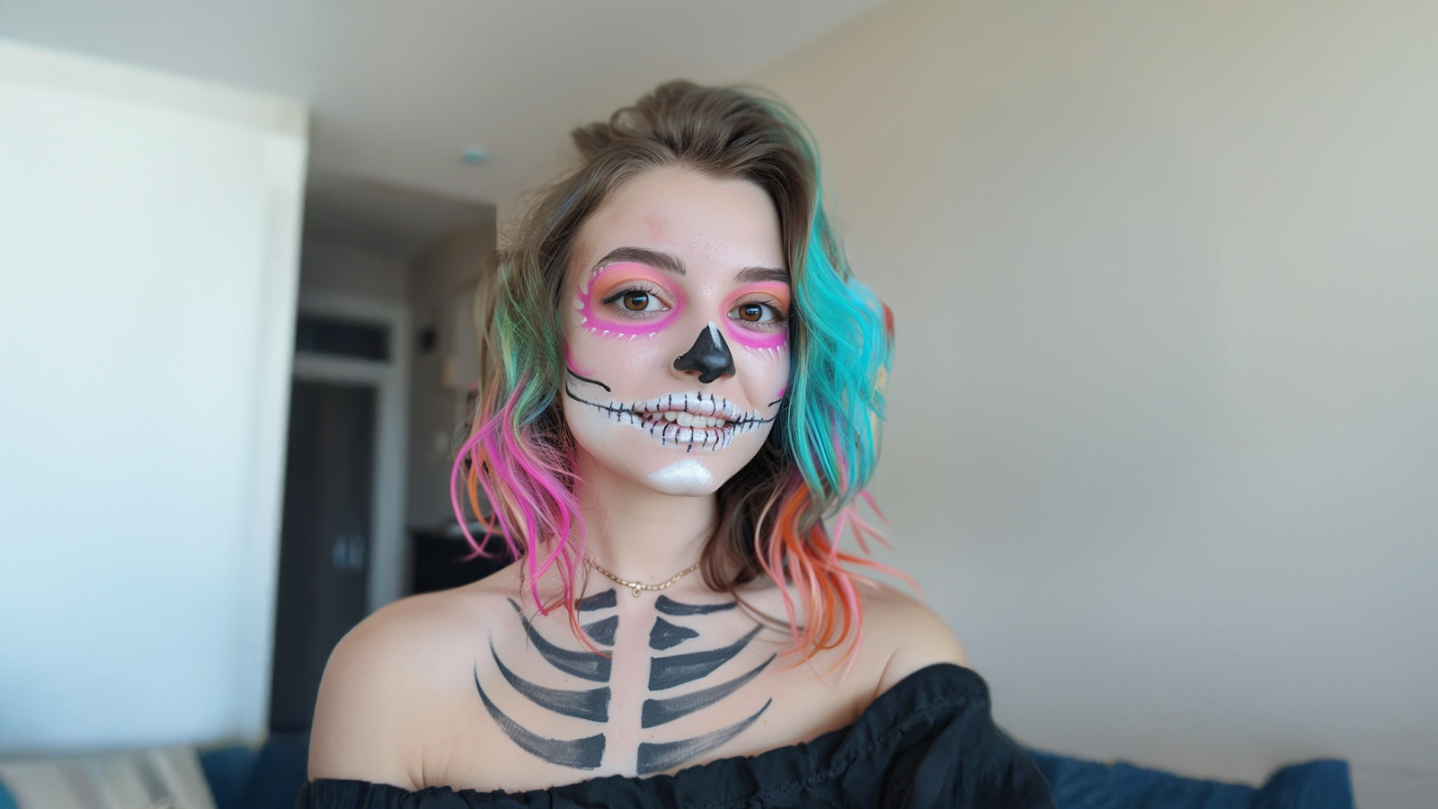 halloween skeleton makeup 2025
