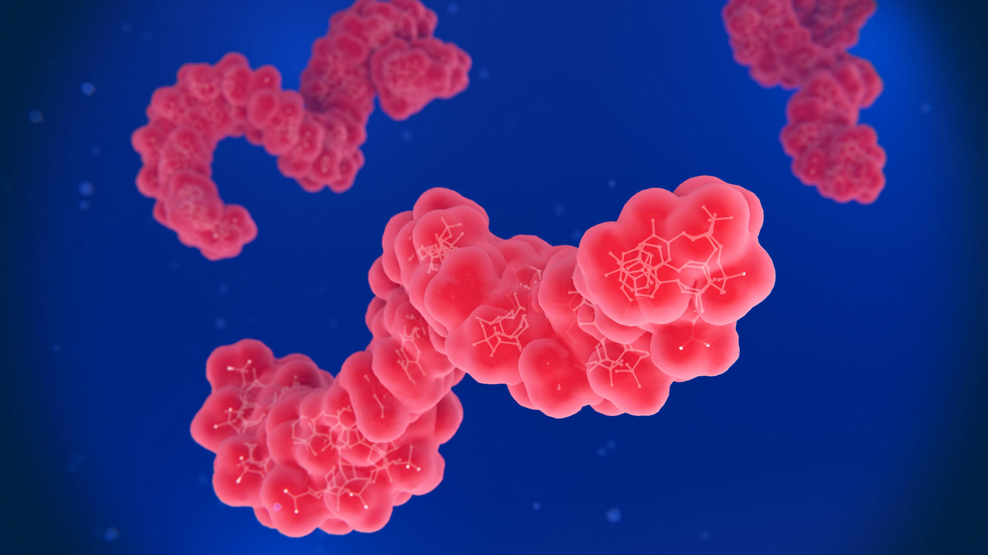 Illustration of microRNA (ribonucleic acid) molecules. MicroRNAs