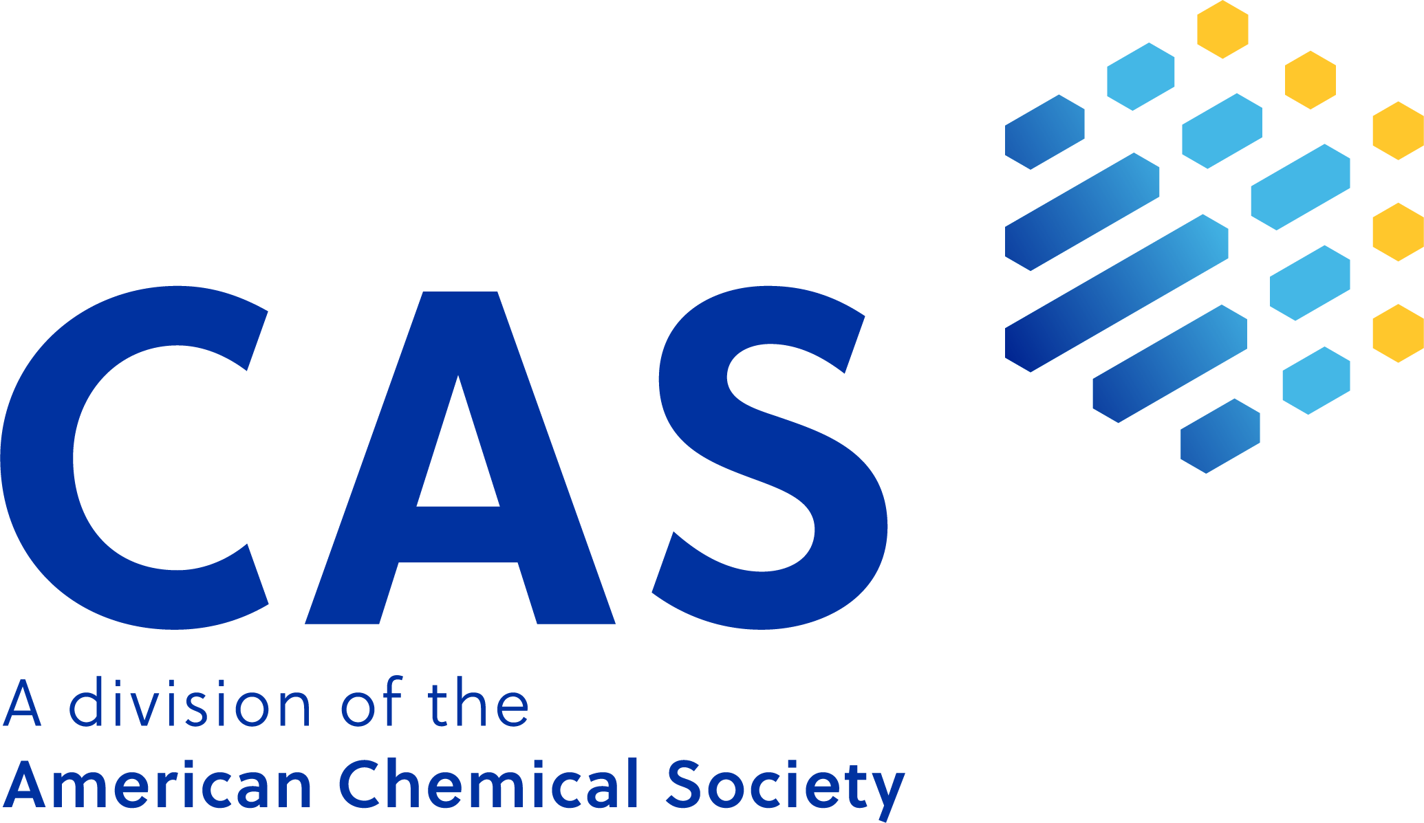 CAS logo with colorful hexagons and text 'A division of the American Chemical Society.'