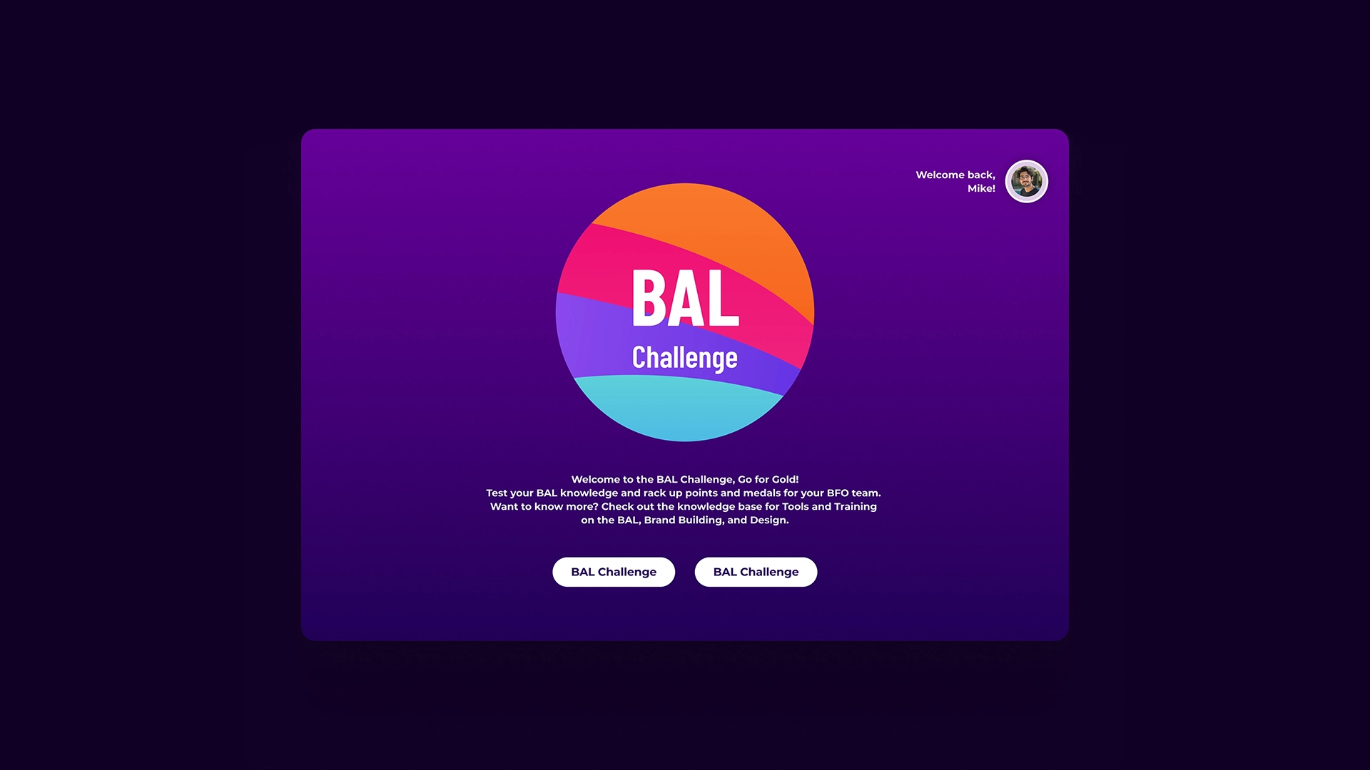 A trivia game concept for employee interaction.