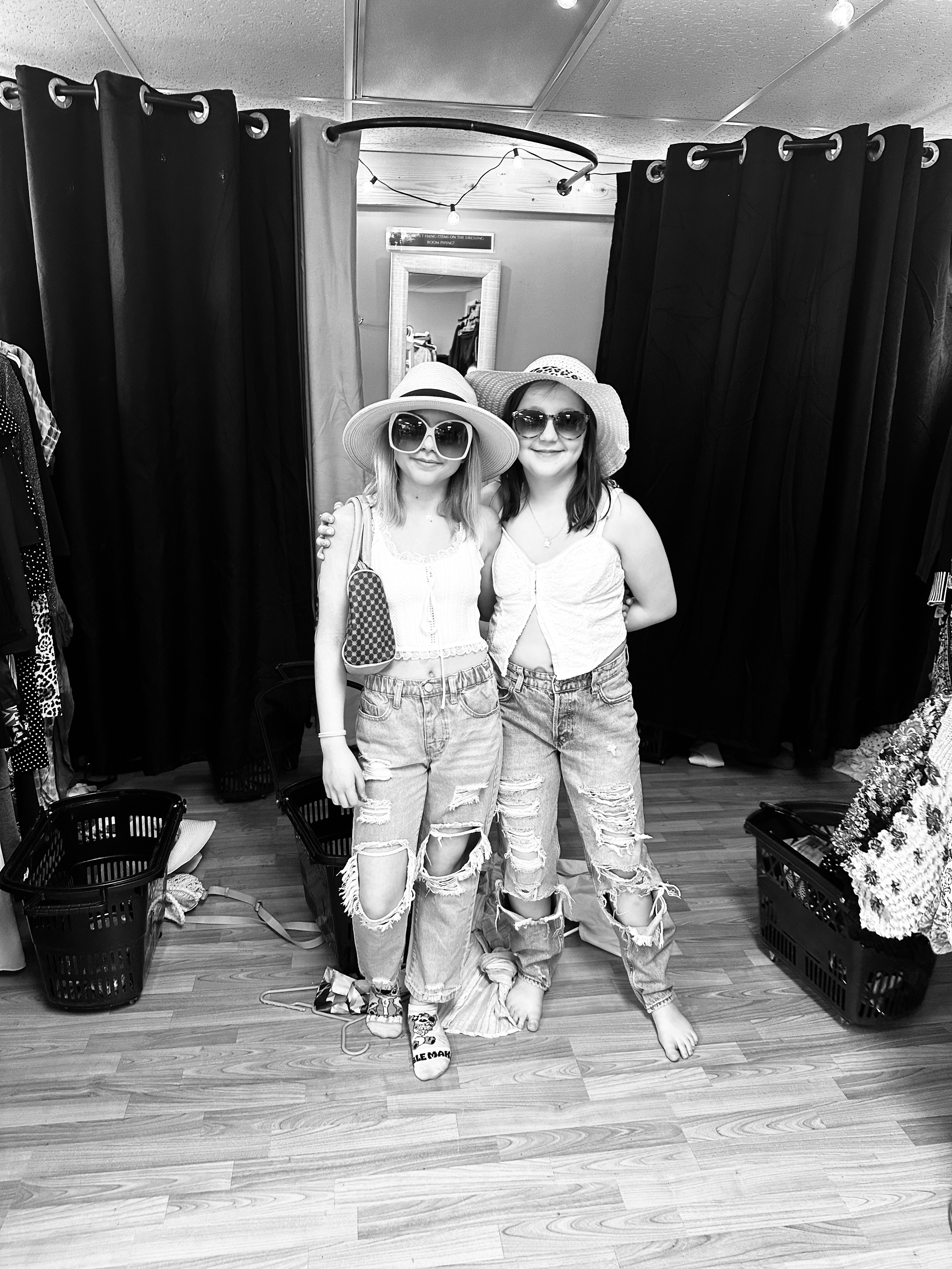 Members trying on clothes in the Switch Society fitting room