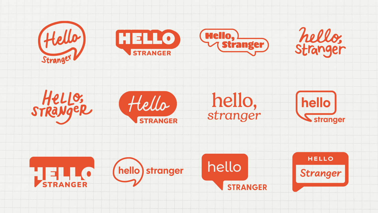 Rejected logo concepts for Hello, Stranger.