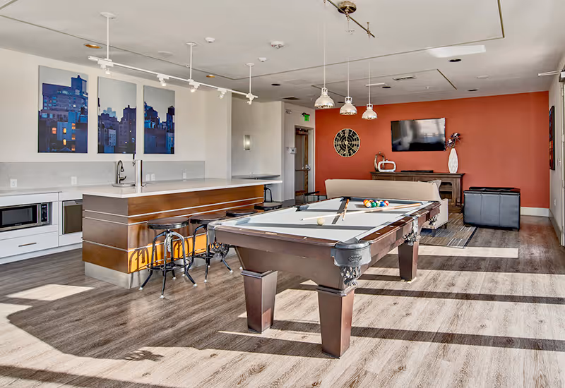 lounge area with pool table