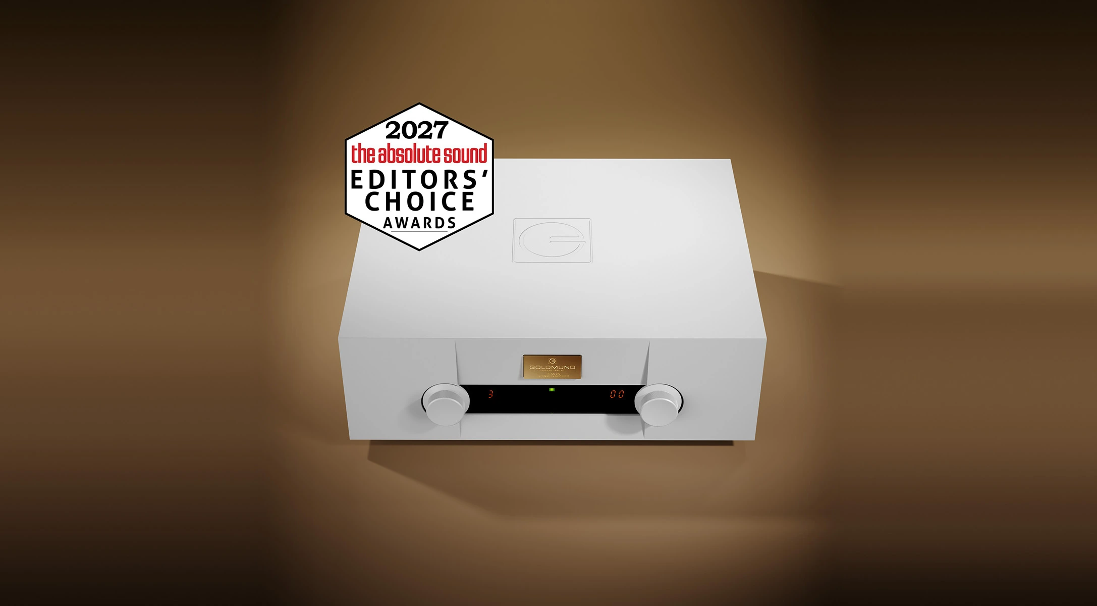 Goldmund Telos 670 integrated amplifier with The Absolute Sound 2027 Editors' Choice badge