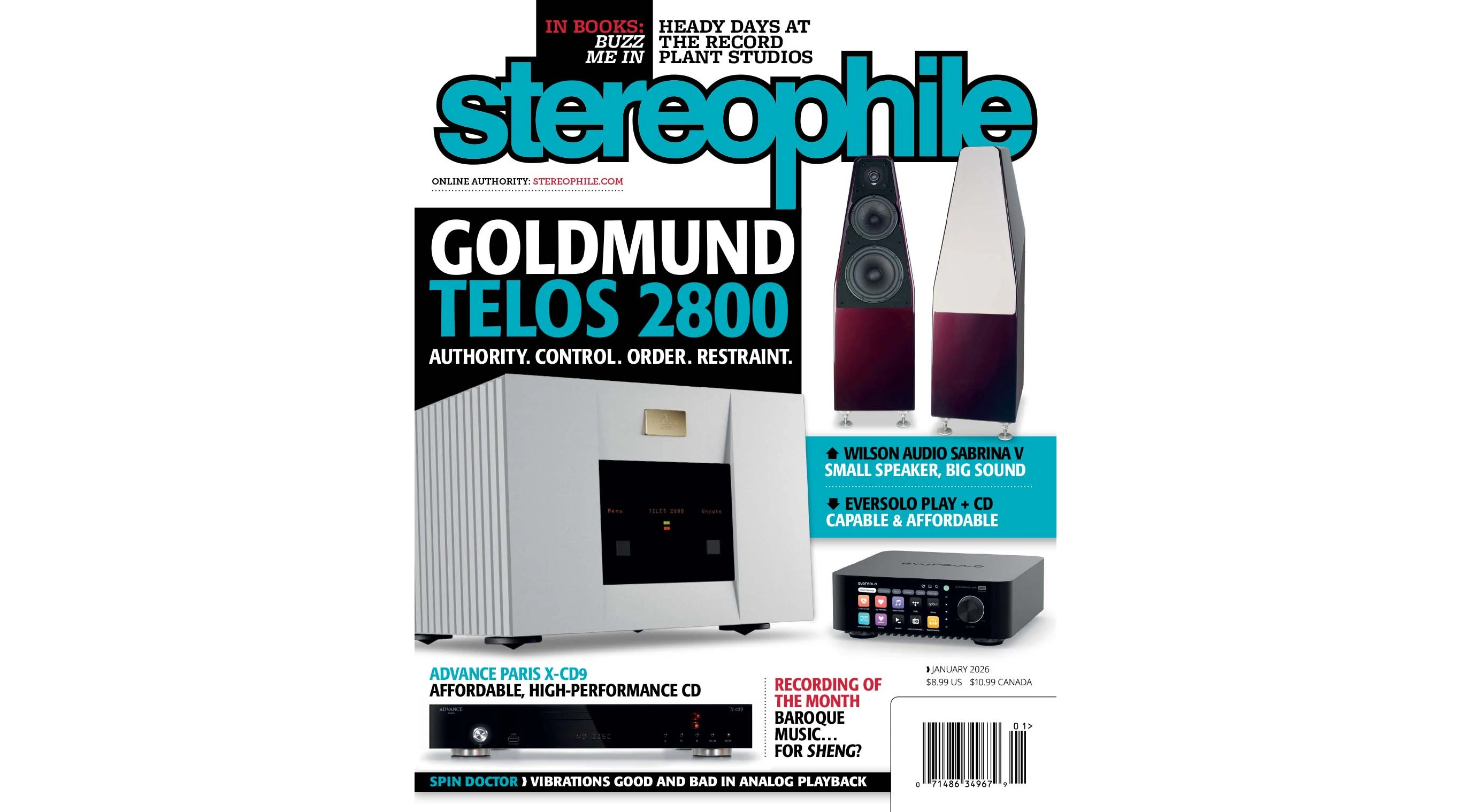 Goldmund Telos 2800 on the cover of Stereophile