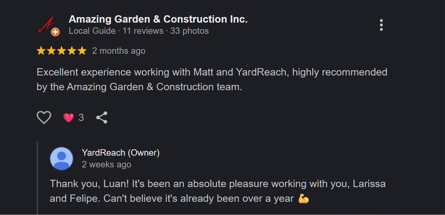 YardReach Outdoor Living Lead Generation Review from Amazing Garden & Construction