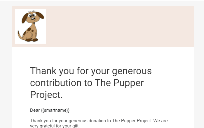 Automated Thank-You email template in Keela