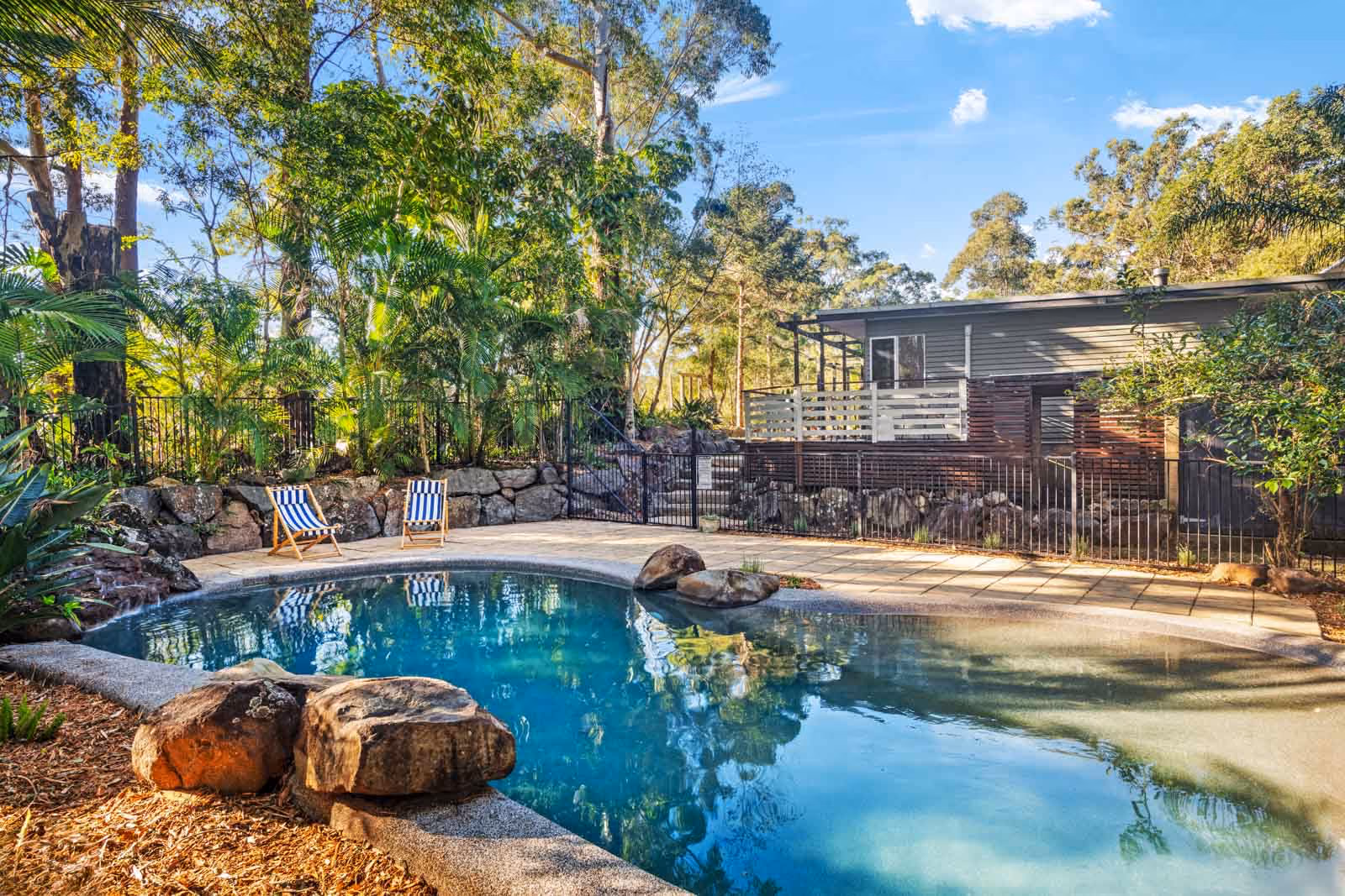 20 Acres of pristine bushland on the border of Tanawha and Ilkley. Huge Shed with built in 1 bedroom and bathroom plus established home with gorgeous pool.