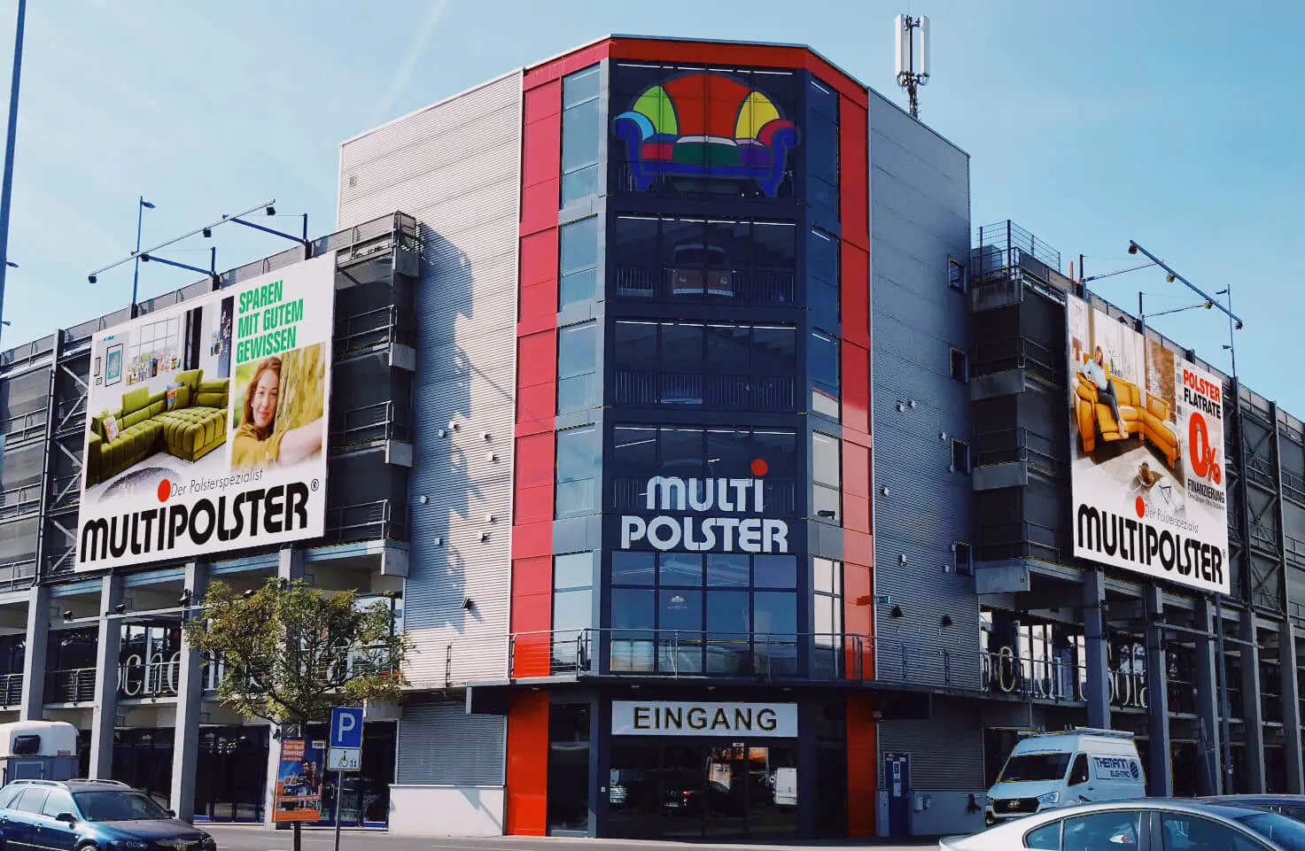 Multipolster Filiale mit Werbetechnik von POS Werbung