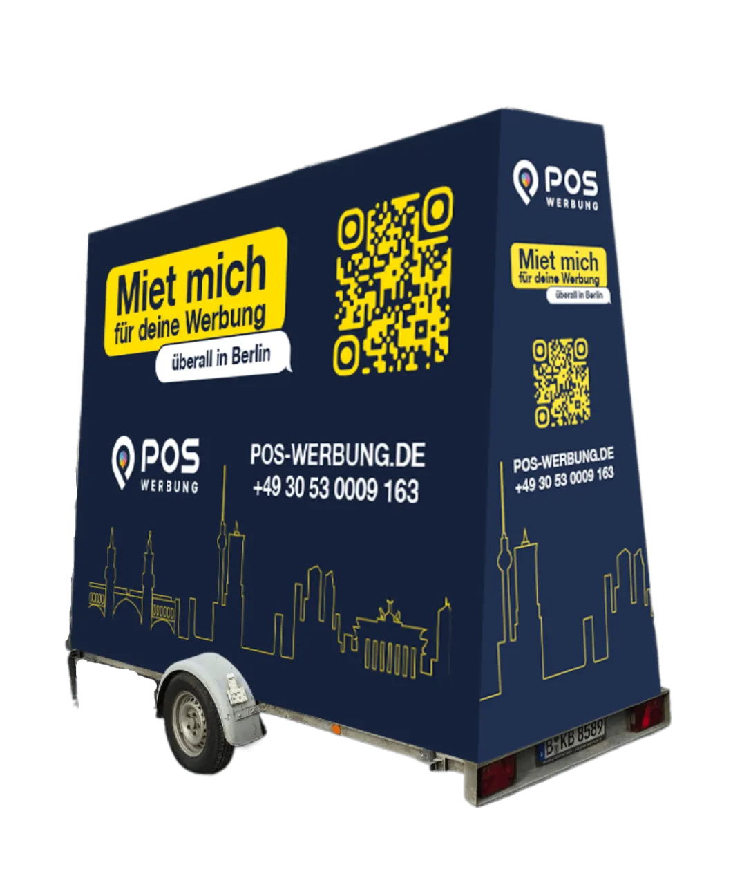 Werbeanhaenger fuer mobile Werbung von POS Werbung