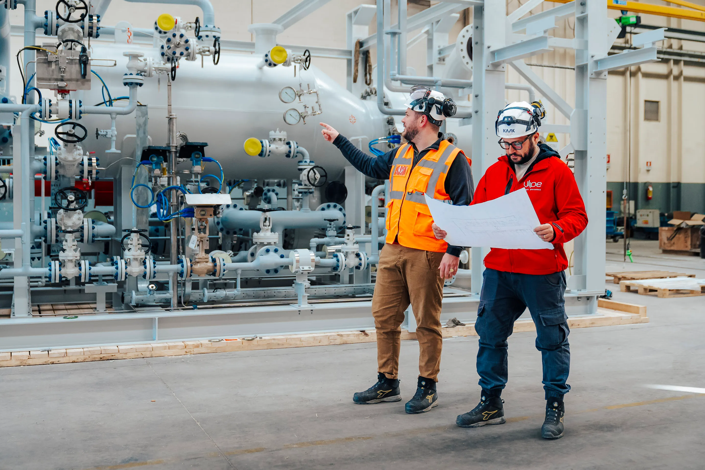 Two supervisors in an industrial plant