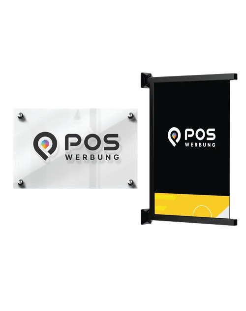 Firmenschild außen von POS Werbetechnik Berlin, verschiedene Schildvarianten