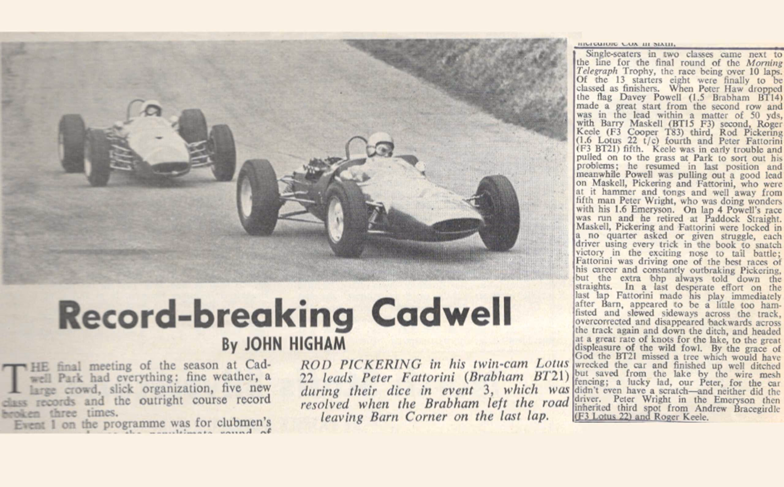 Into the Lake at Cadwell Park — A Racing Memory from 1967
