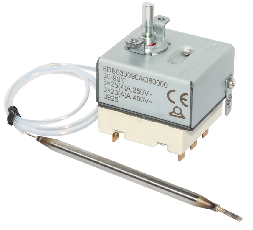 Type 8D - 3-pole thermostat, simultaneous contacts, 3x20A