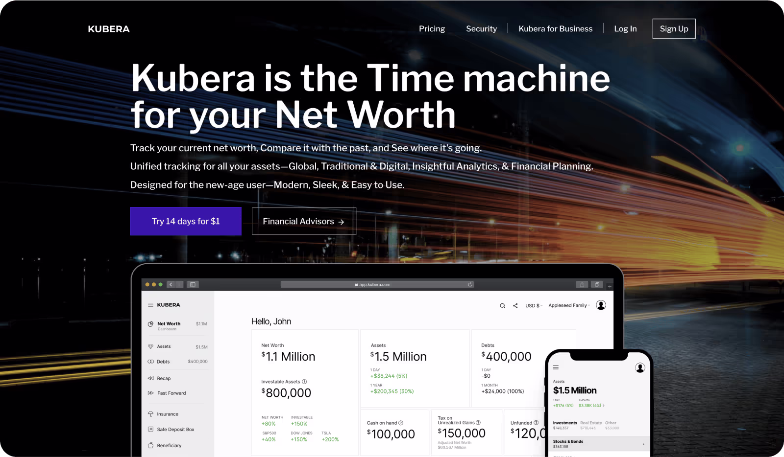 Kubera Krypto Portfoliotracker