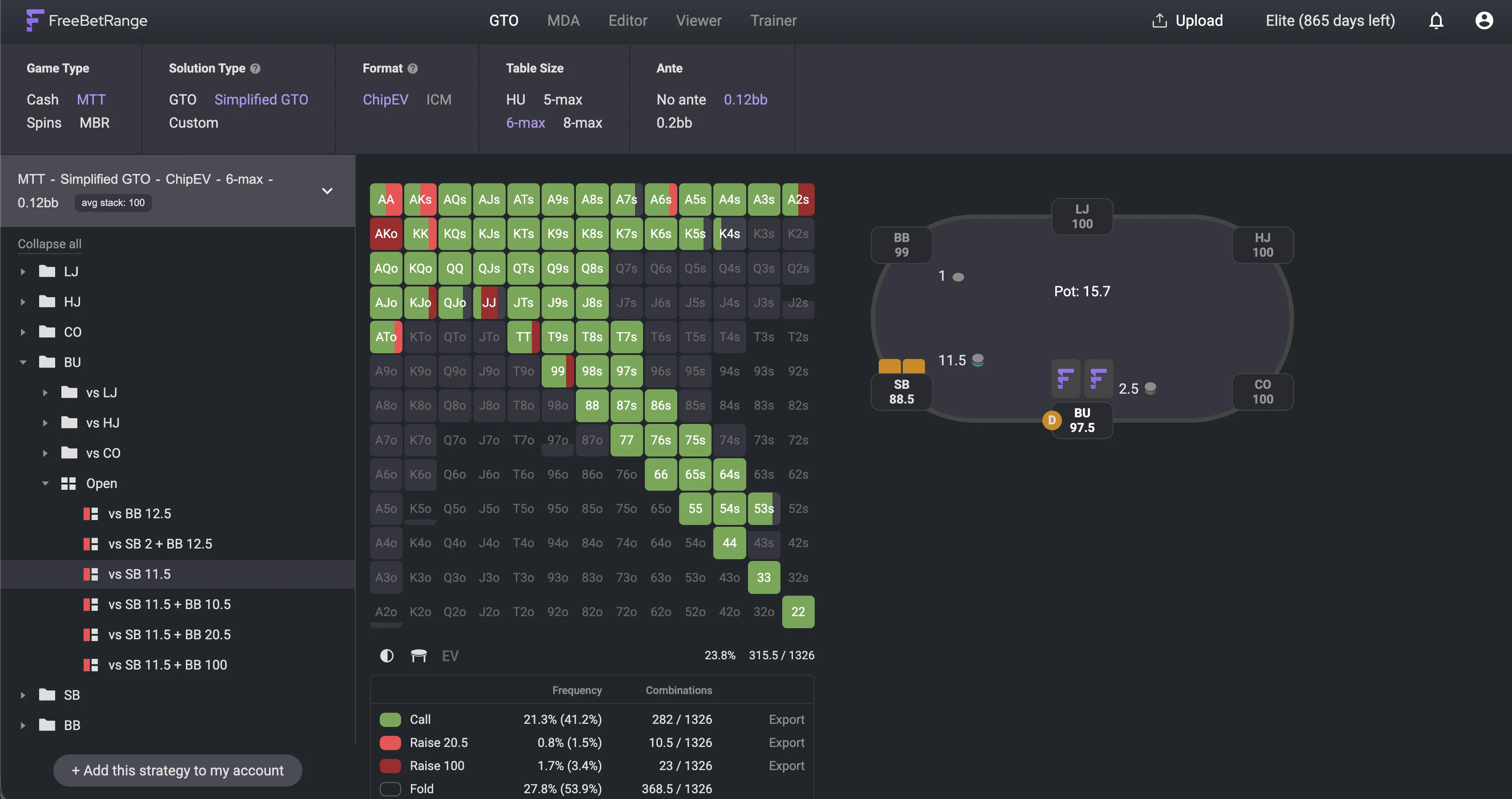 GTO Library by Freebetrange: explore full GTO preflop trees