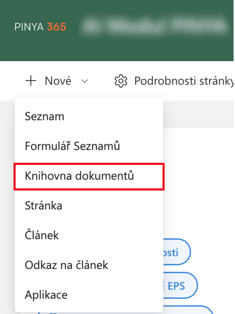 Tvorba knihovny dokumentů