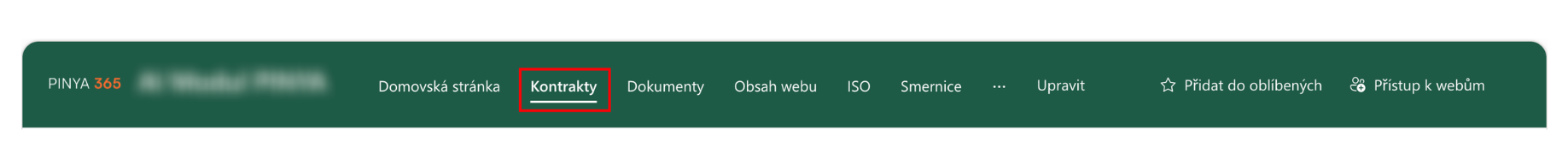 SharePoint: Navigace menu