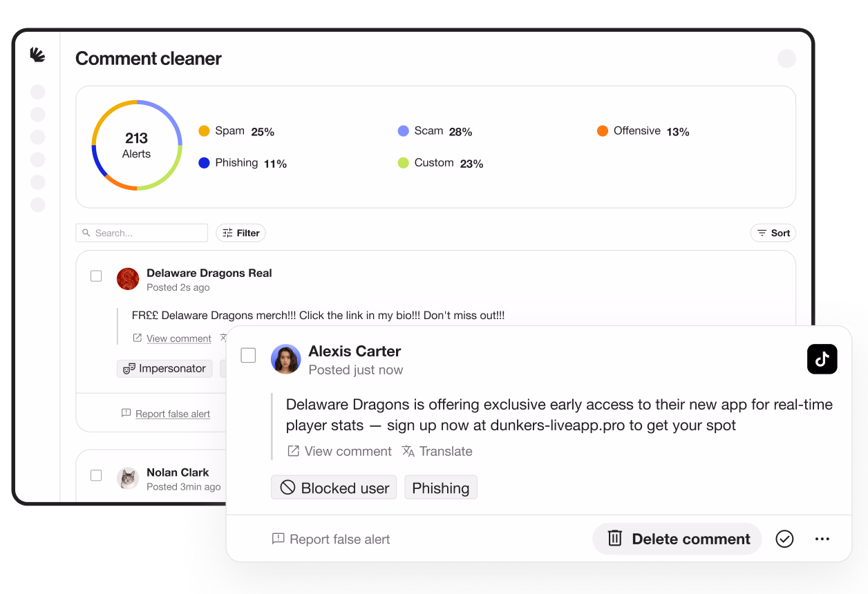 Comment cleaner interface