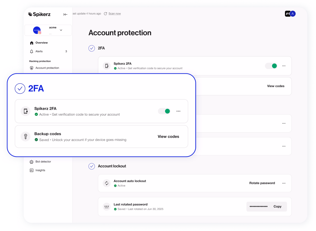 Two factor verification interface