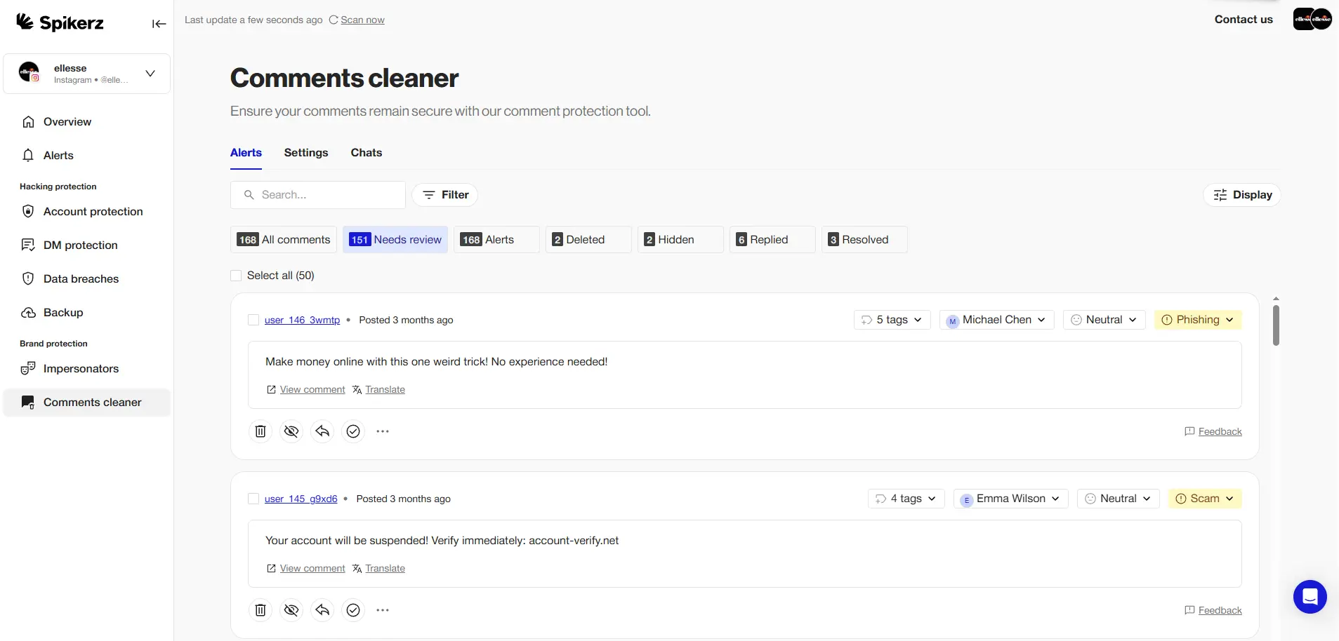 Use Spikerz For Comment Moderation