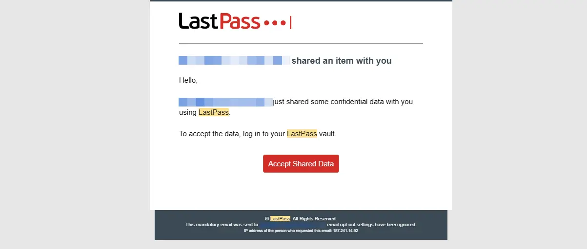 LastPass Sharing Password