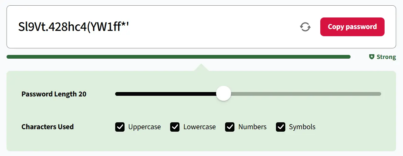 Create Strong, Random Passwords