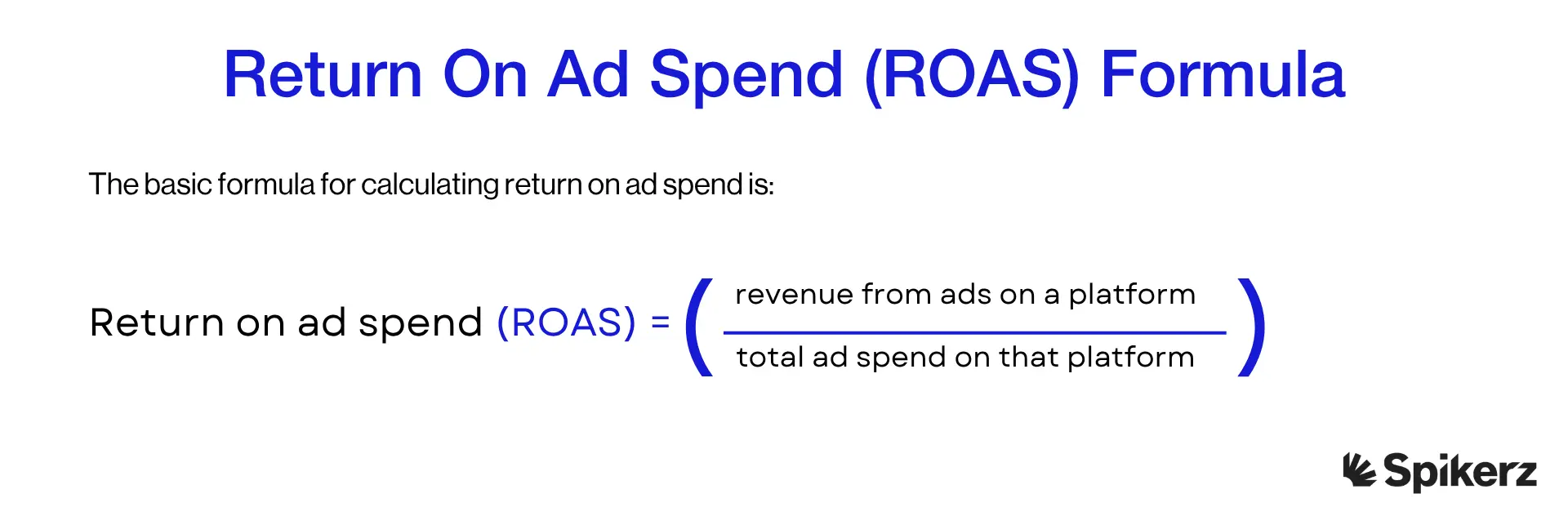 Return On Ad Spend (ROAS) Formula
