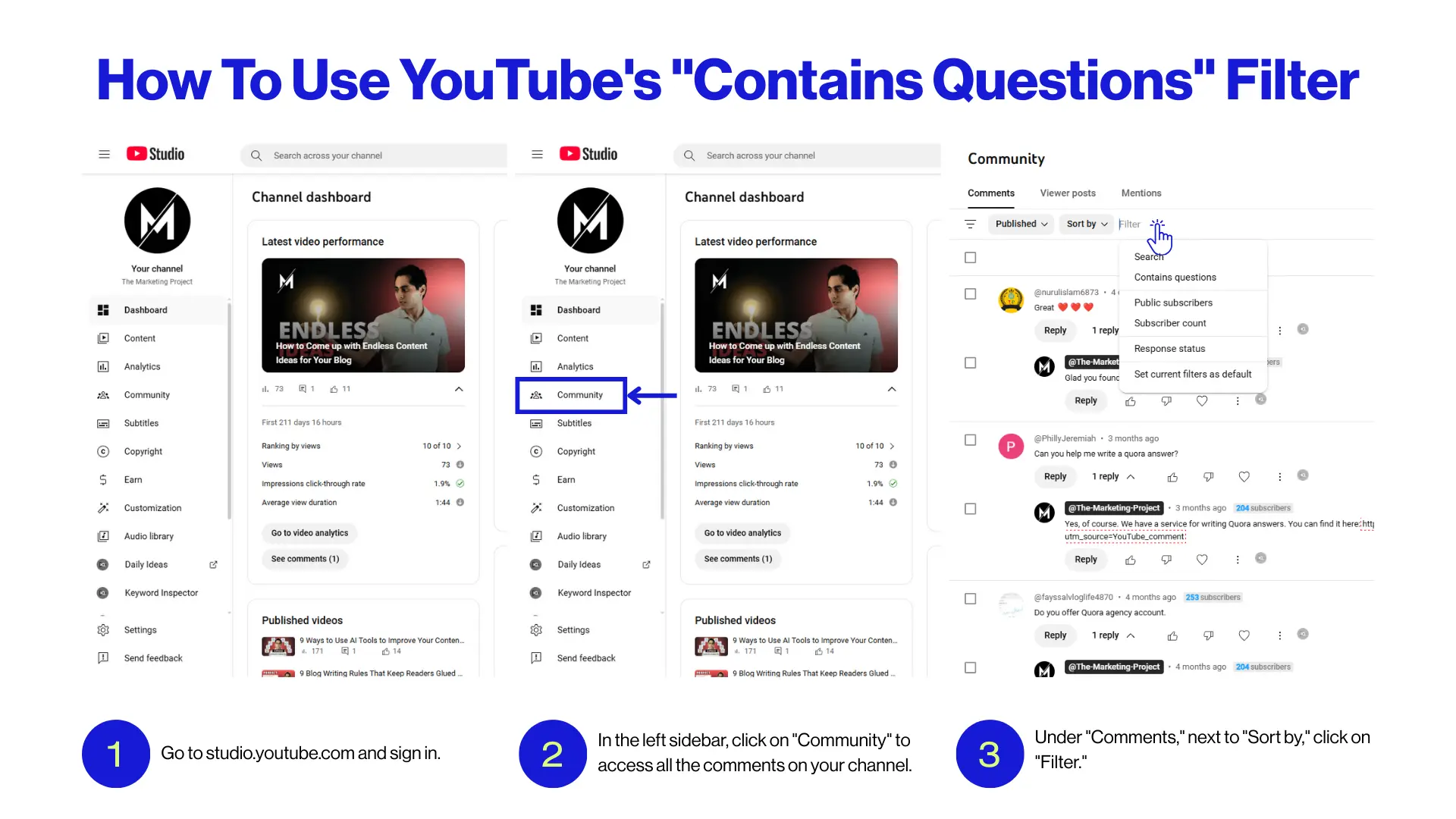 How To Use YouTube's Contains Questions Filter 01