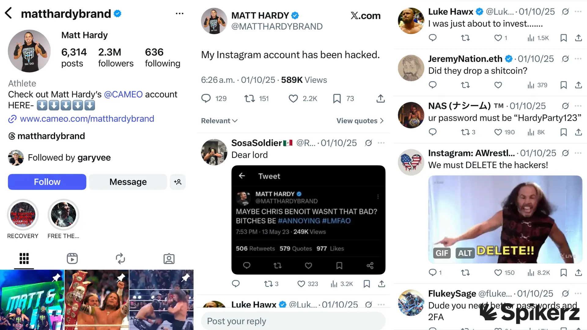 Matt Hardy's Instagram Account Hack