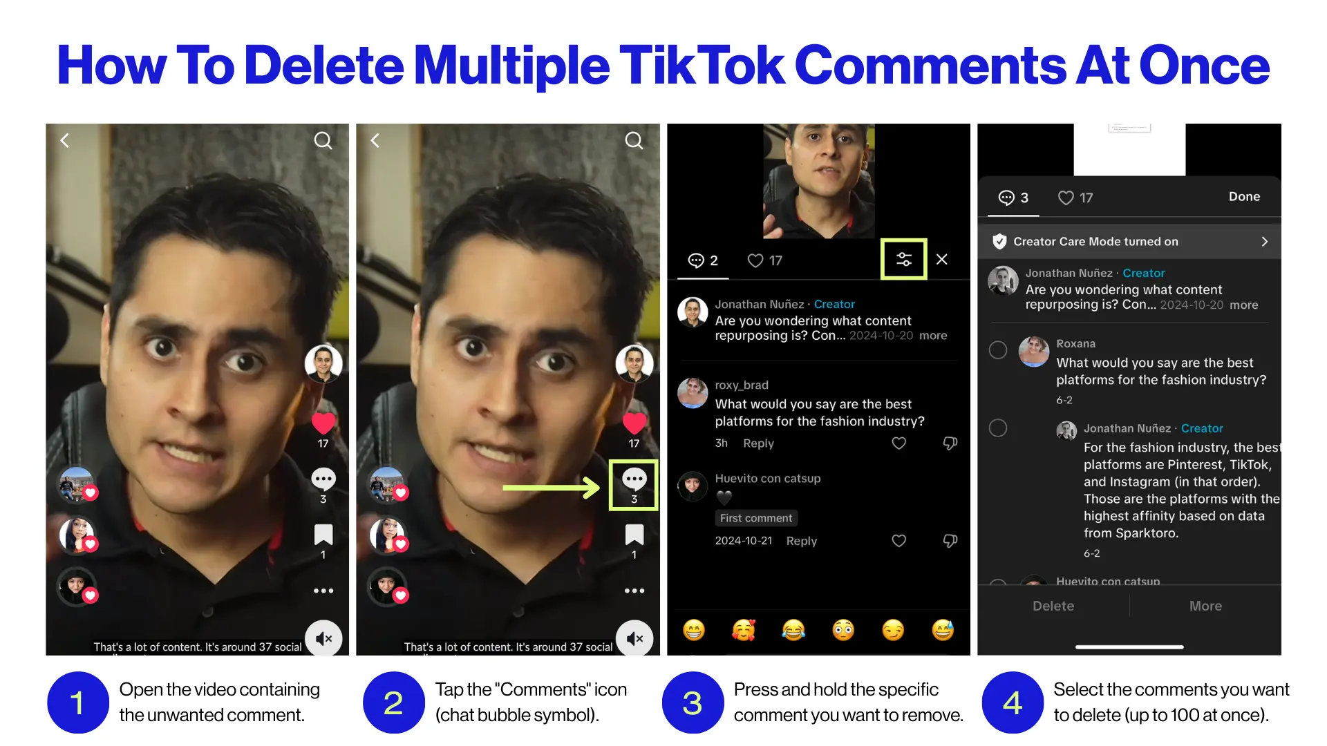 How To Delete Multiple TikTok Comments At Once