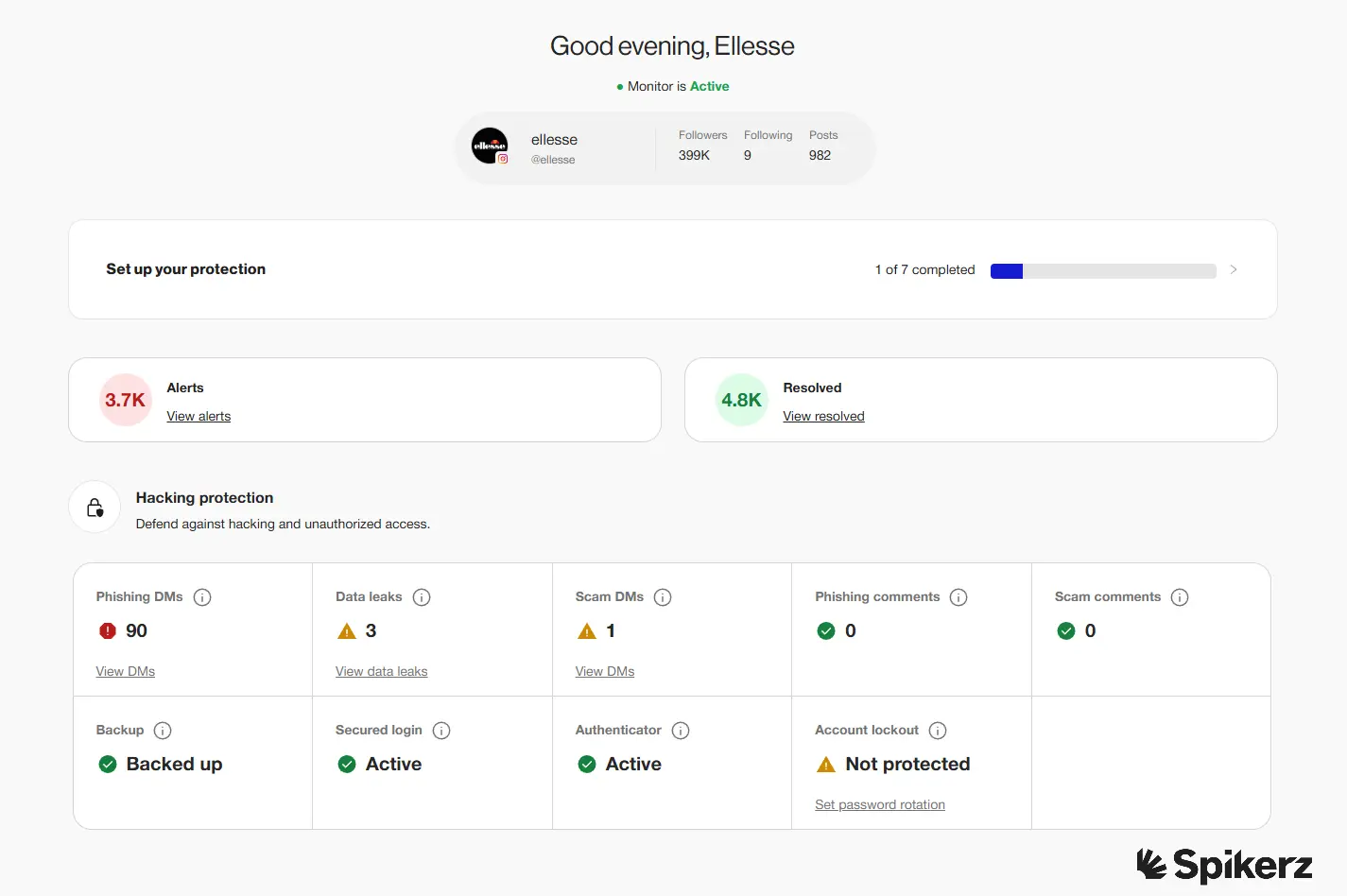 Spikerz Account Protection