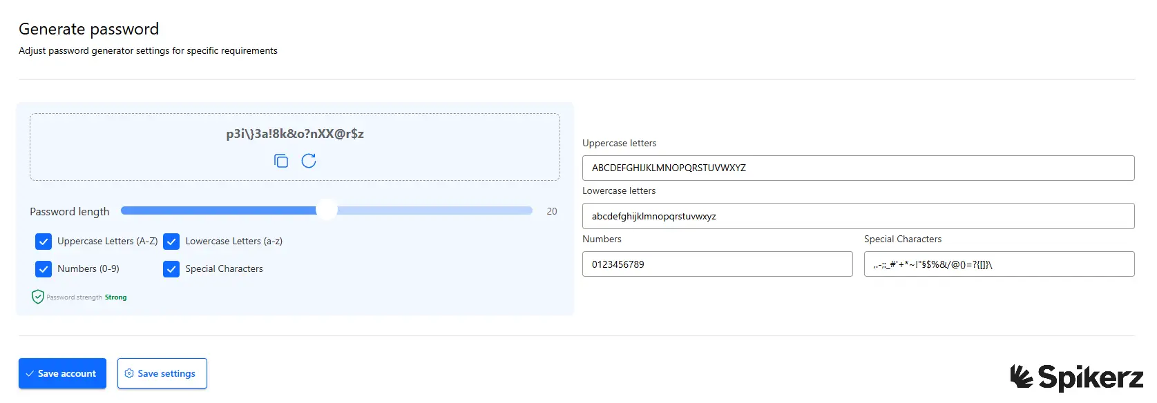 Generate strong, random passwords