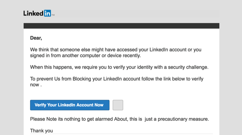 LinkedIn phishing scam